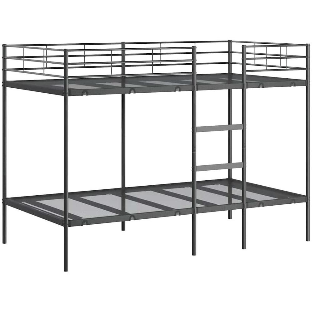 Letto a Castello senza Materasso Nero 107x203 cm in Acciaio - Foto 1