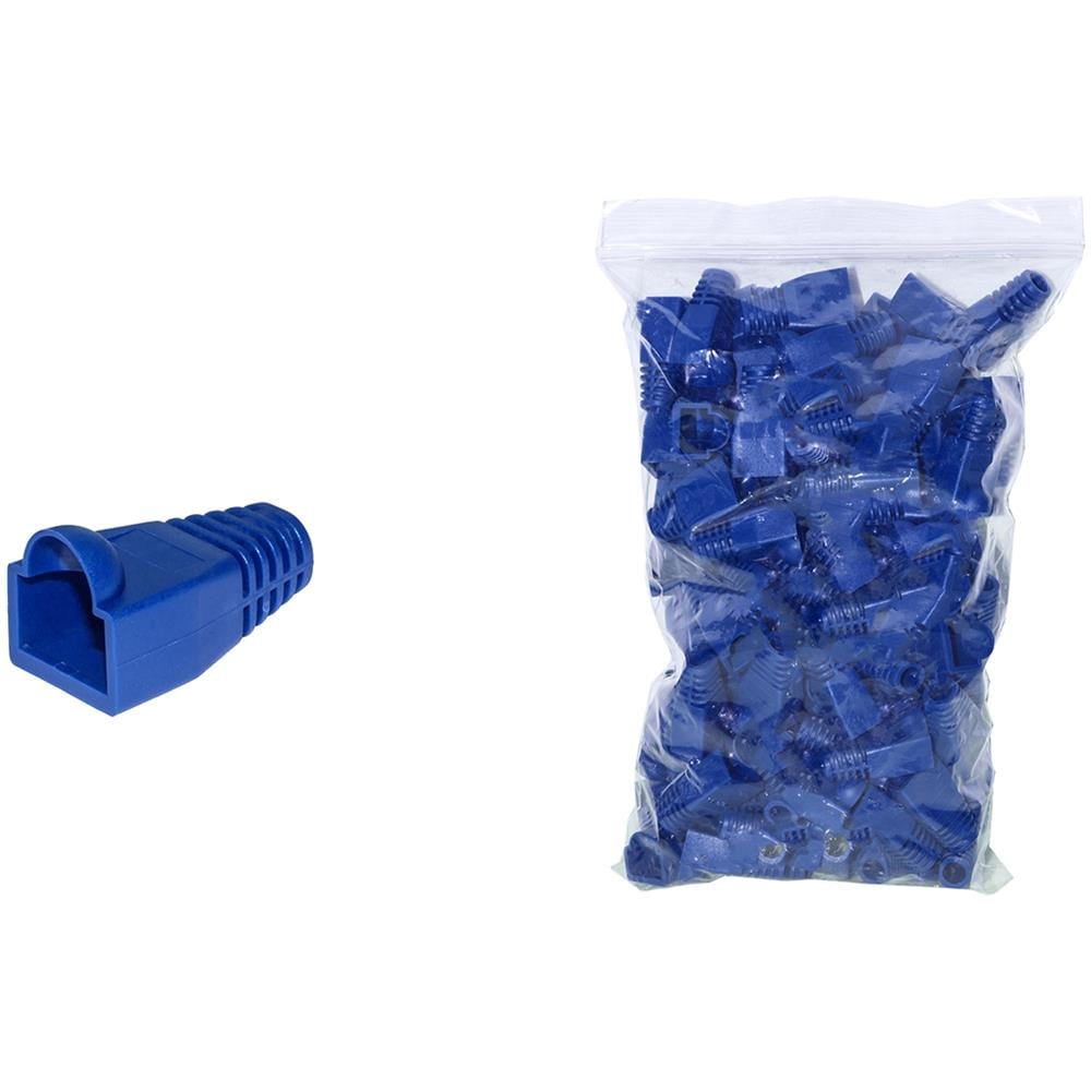 Confezione 100 Copriconnettori 6mm Per Plug Rj45 8 Poli Cavo Cat 5e- 6 Blu - Foto 1