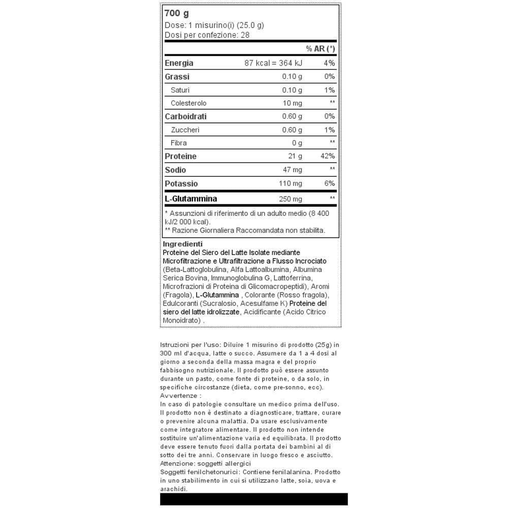 100% Whey Isolate 1,54lb (700g) - - Whey Isolate - Fragola - Foto 2
