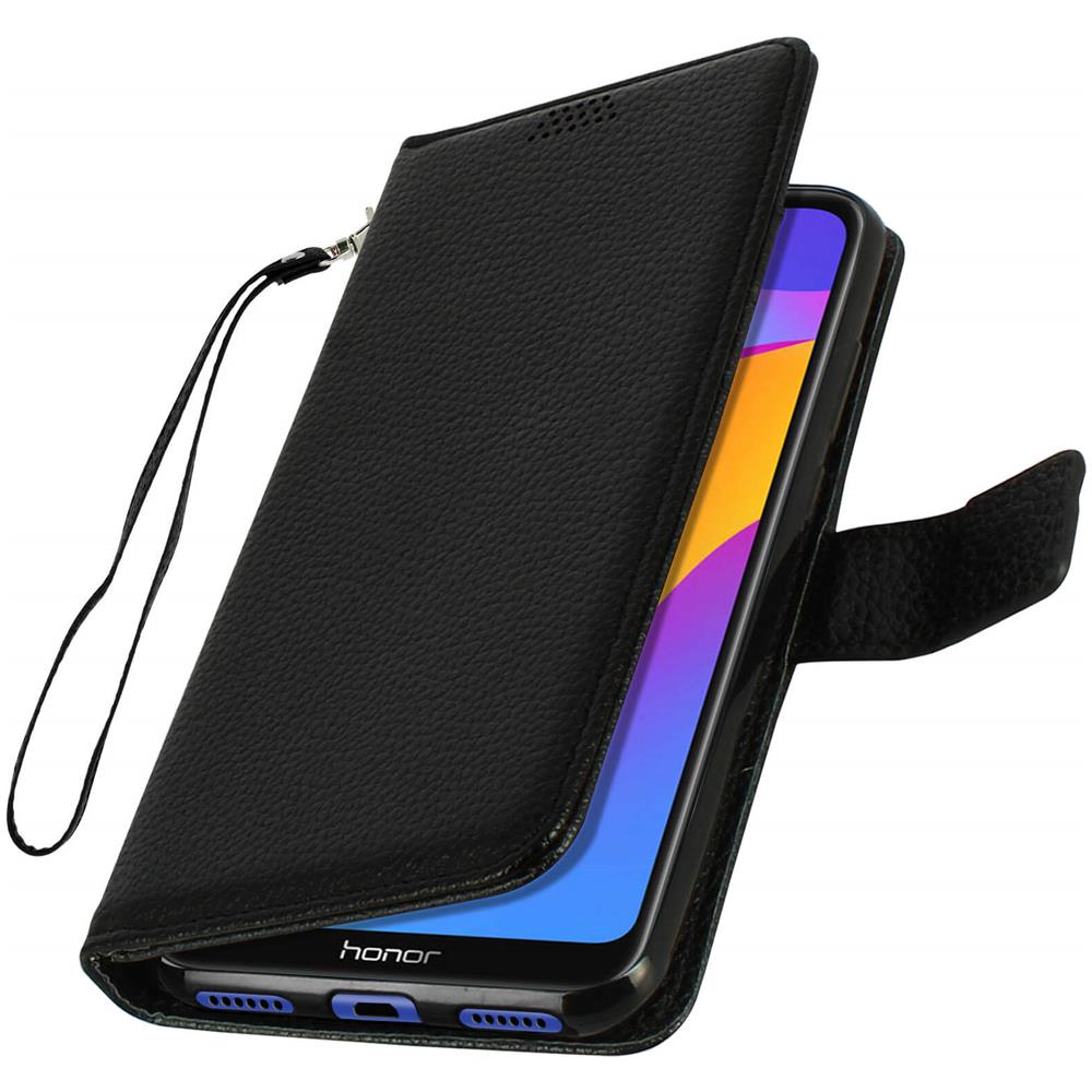 Custodia Huawei Y6 2019/honor 8a Portafoglio Supporto Video Cover Silicone Nero - Foto 2