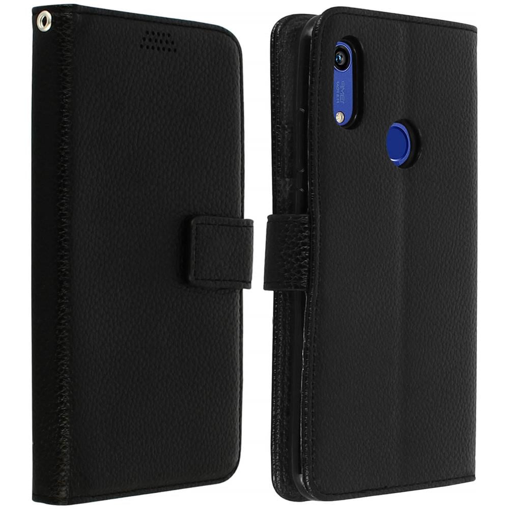 Custodia Huawei Y6 2019/honor 8a Portafoglio Supporto Video Cover Silicone Nero - Foto 1