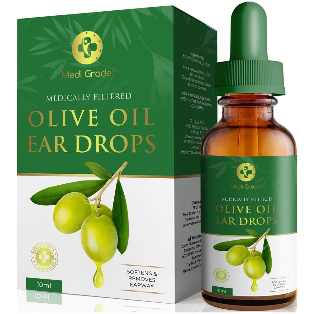 Olive Dellorecchio Dellolio Di Rimozione Della Cera Drops - 100 Di Rimozione Pura Cerume Olio Di Oliva 10 Ml Bottle - Ammorbidisce E Rimuove Ceroso Accumulo Nellorecchio - Ear Avanzata Di Rimozione Della Cera Drops - Veloce Ear Relief - Foto 1