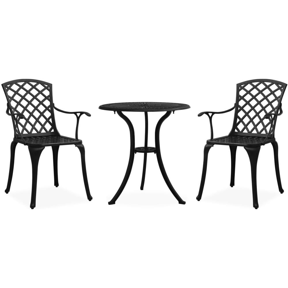 Set Da Bistrot 3 Pz In Alluminio Pressofuso Nero - Foto 1