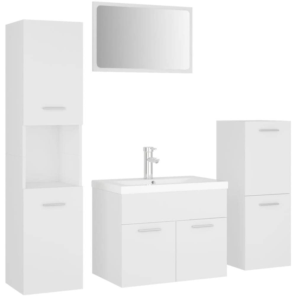 Set Mobili da Bagno Bianco in Legno Multistrato - Foto 2