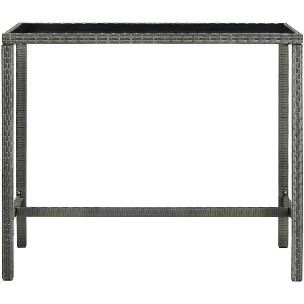 Set da Bar da Giardino 7 pz con Cuscini in Polyrattan Grigio - Foto 3