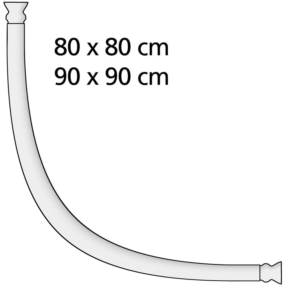 Barra Doccia Universale, 80 X 80/90 X 90 Cm, Cromata - Foto 4