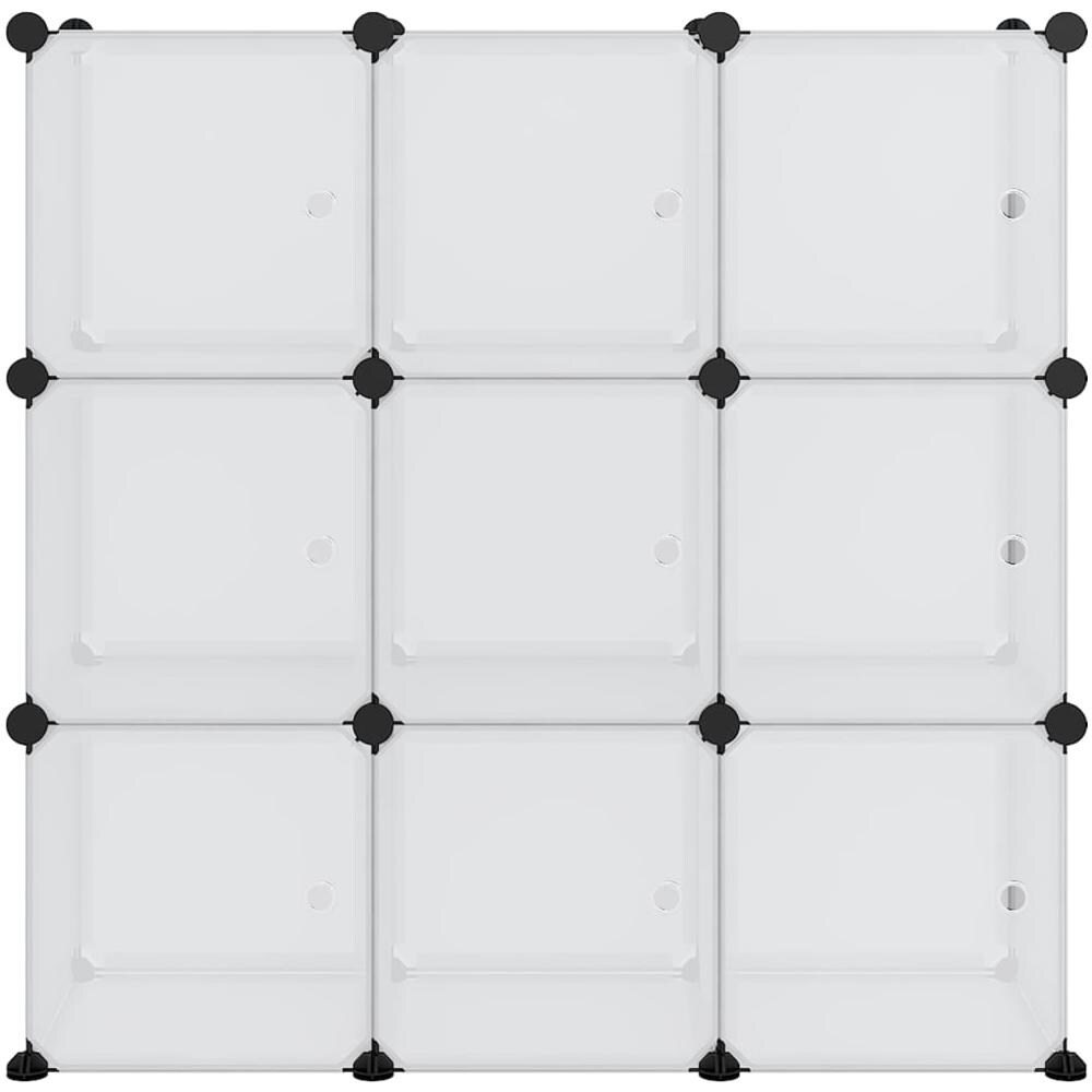 Organizzatore Portaoggetti Con 9 Cubi E Ante Trasparenti In Pp - Foto 3