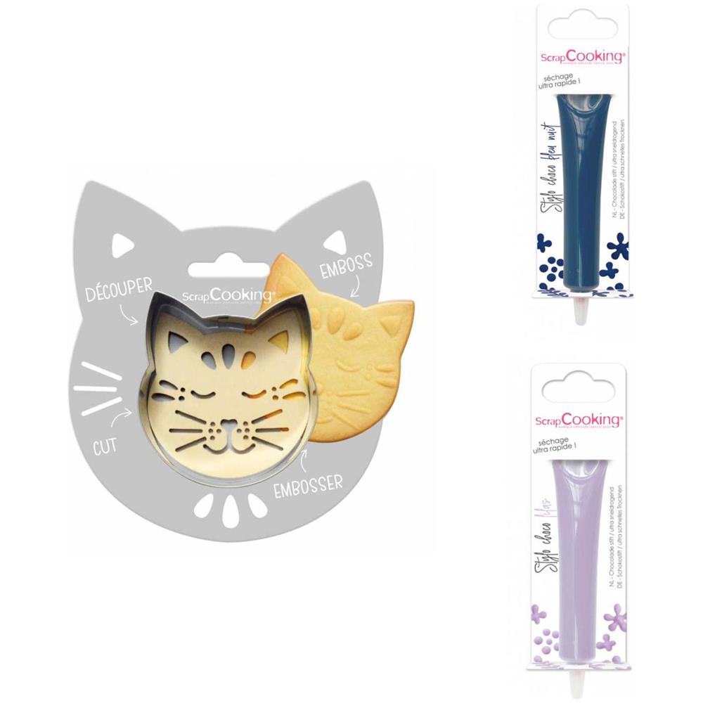 Kit Biscotti Di Sollievo Per Gatti + 2 Penne Di Cioccolato Blu Notte E Lilla - Foto 1