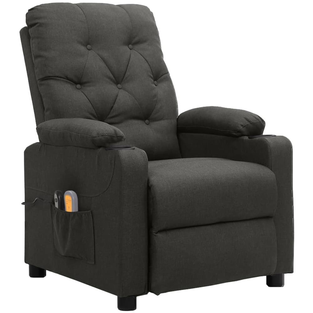 Poltrona Massaggiante Elettrica Grigio Scuro in Tessuto - Foto 2