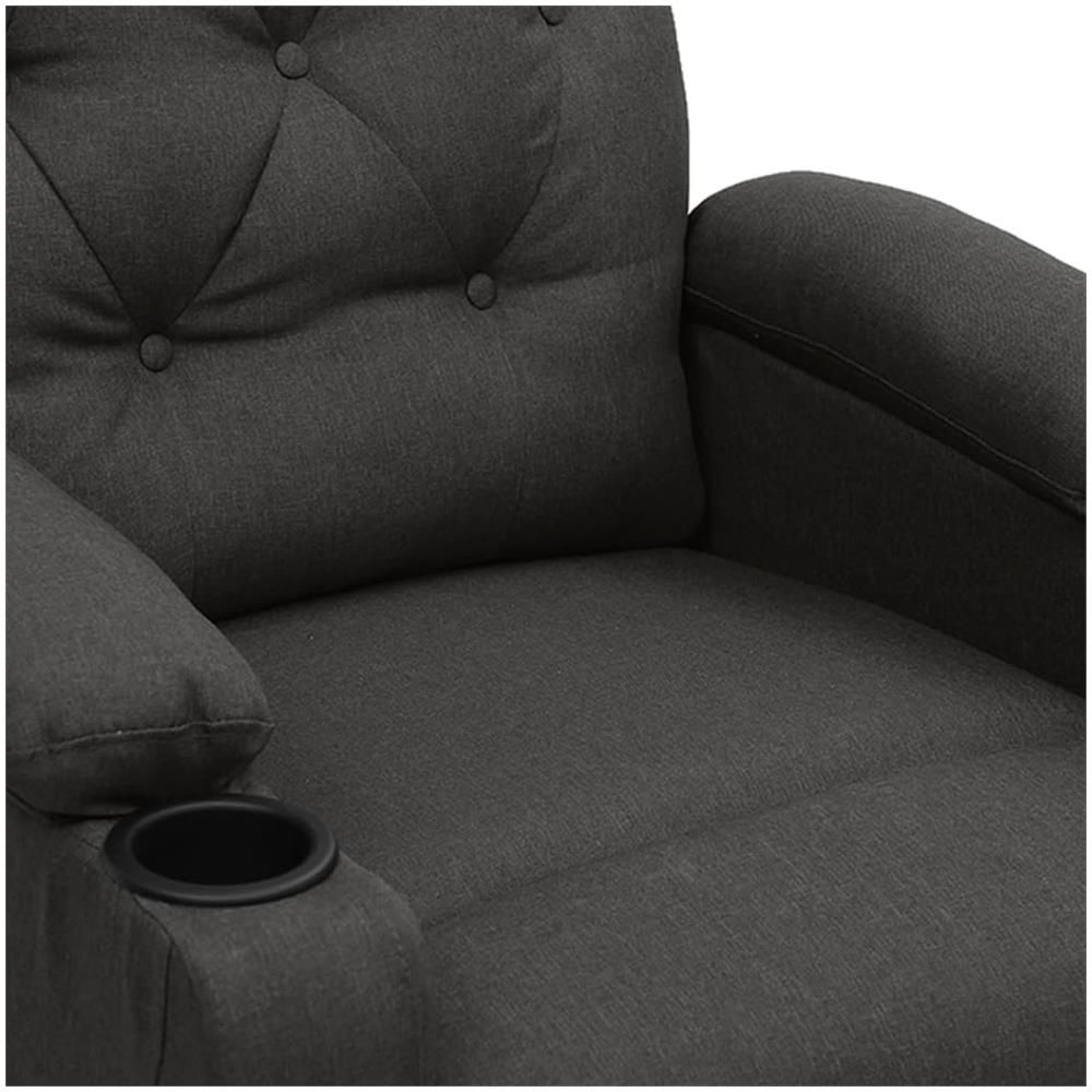 Poltrona Massaggiante Elettrica Grigio Scuro in Tessuto - Foto 8