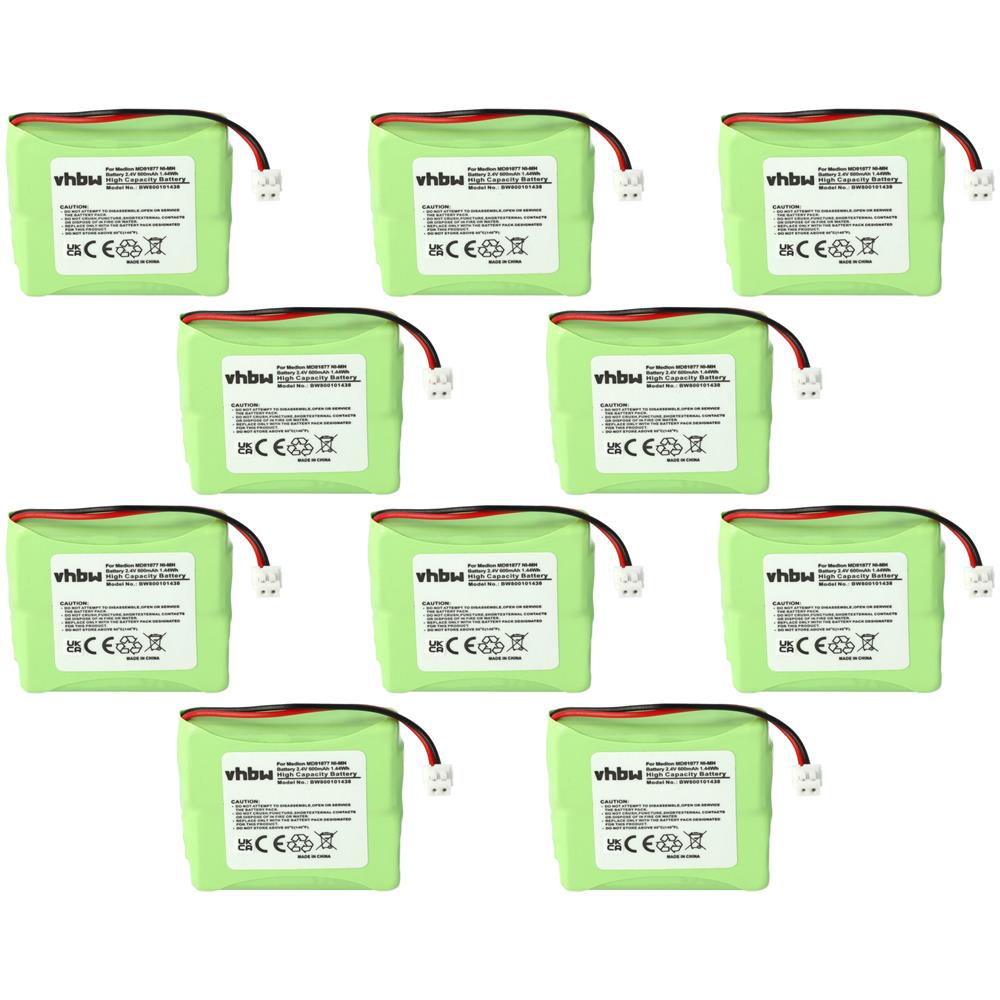 2x Batterie compatibile con Telefono cordless DeTeWe Eurix