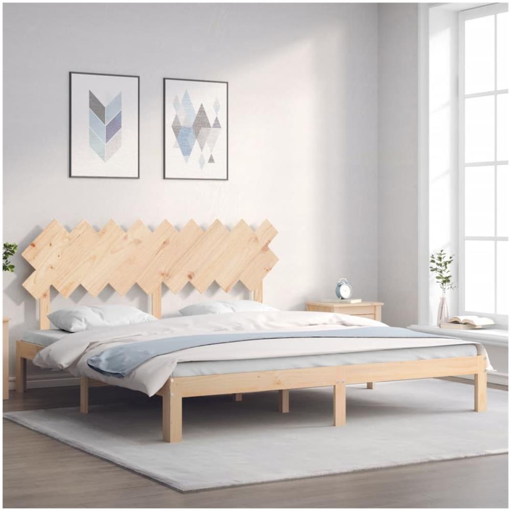 Giroletto con Testiera Super King Size in Legno Massello - Foto 1