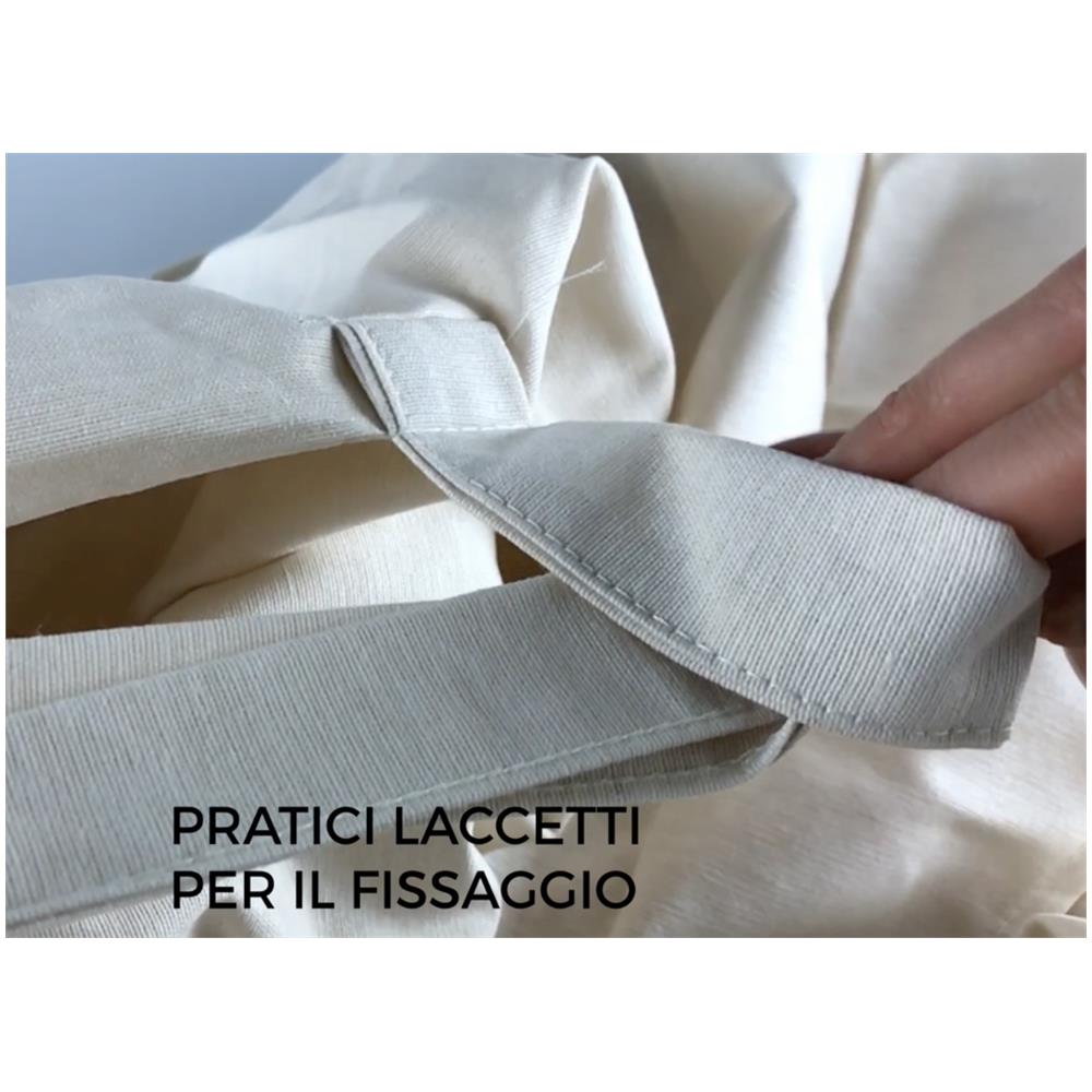 Copridivano Fodera Telo Protezione Divano Con Laccetti Fiocco Varie Fantasie 2 Posti Scozz Beige - Foto 2