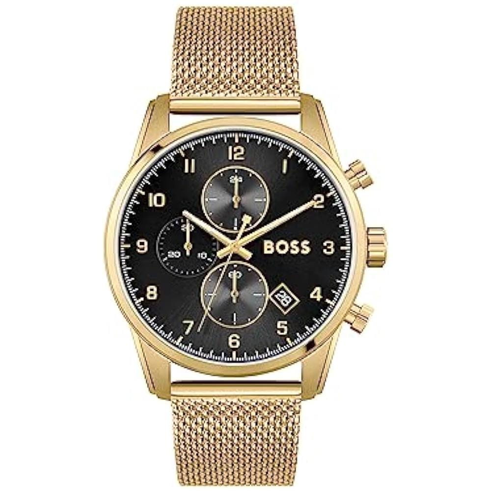 Orologio Con Cronografo Al Quarzo Da Uomo Con Cinturino In Maglia Metallica In Acciaio Inossidabile Dorato - 1513838 - Foto 2