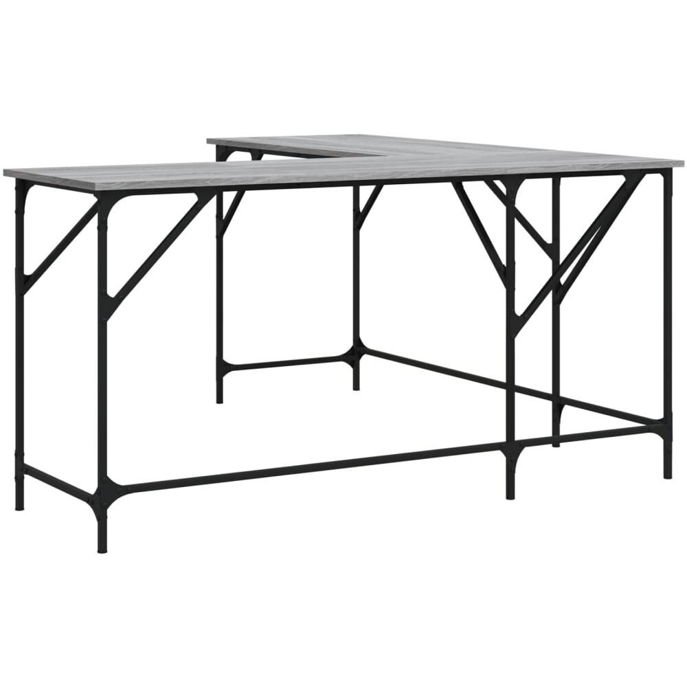 Scrivania Grigio Sonoma 149x149x75 Cm In Legno Multistrato - Foto 2