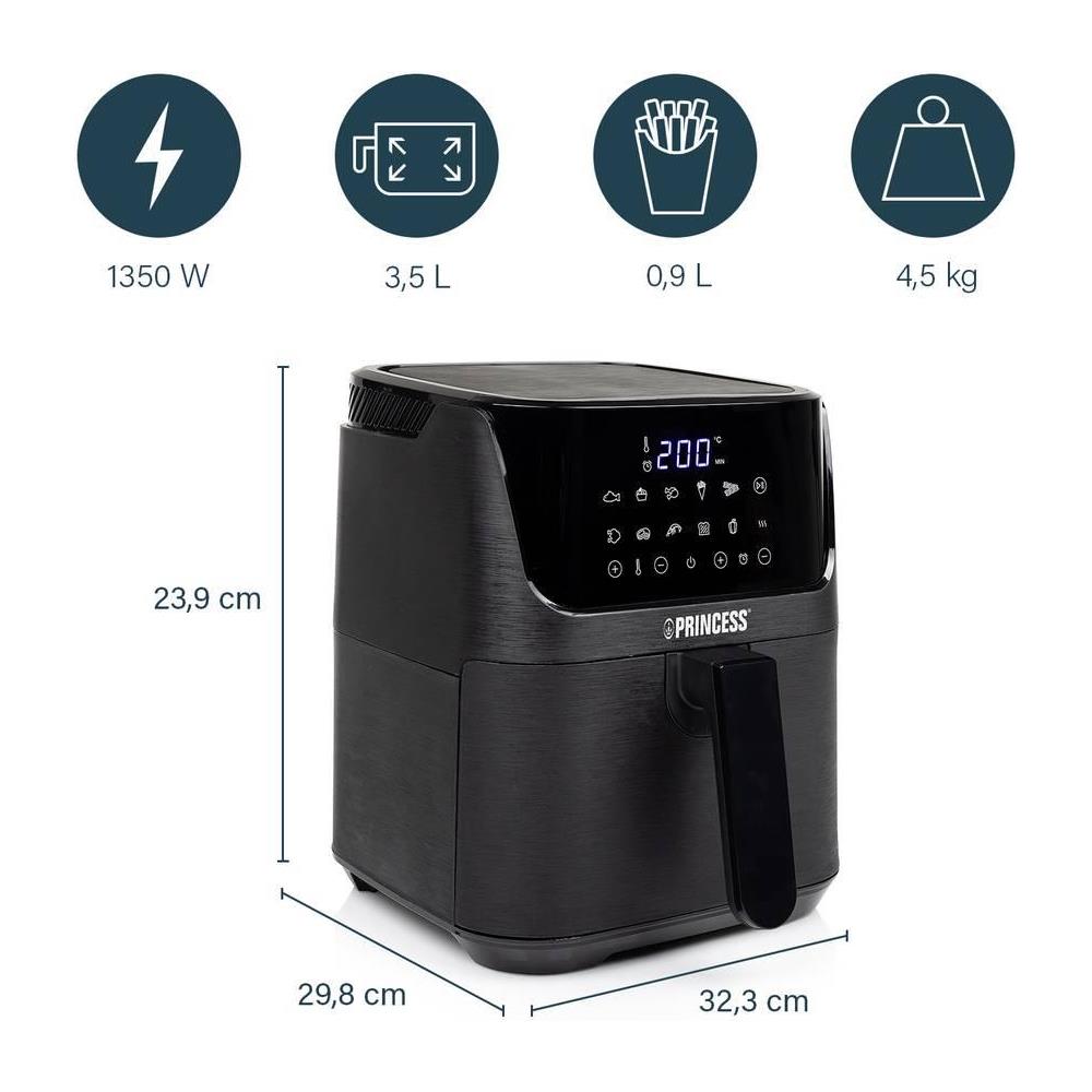 Mini Friggitrice 182031 ad Aria Digitale Potenza 1350W Capacità 3,5 Litri Colore Nero - Foto 7
