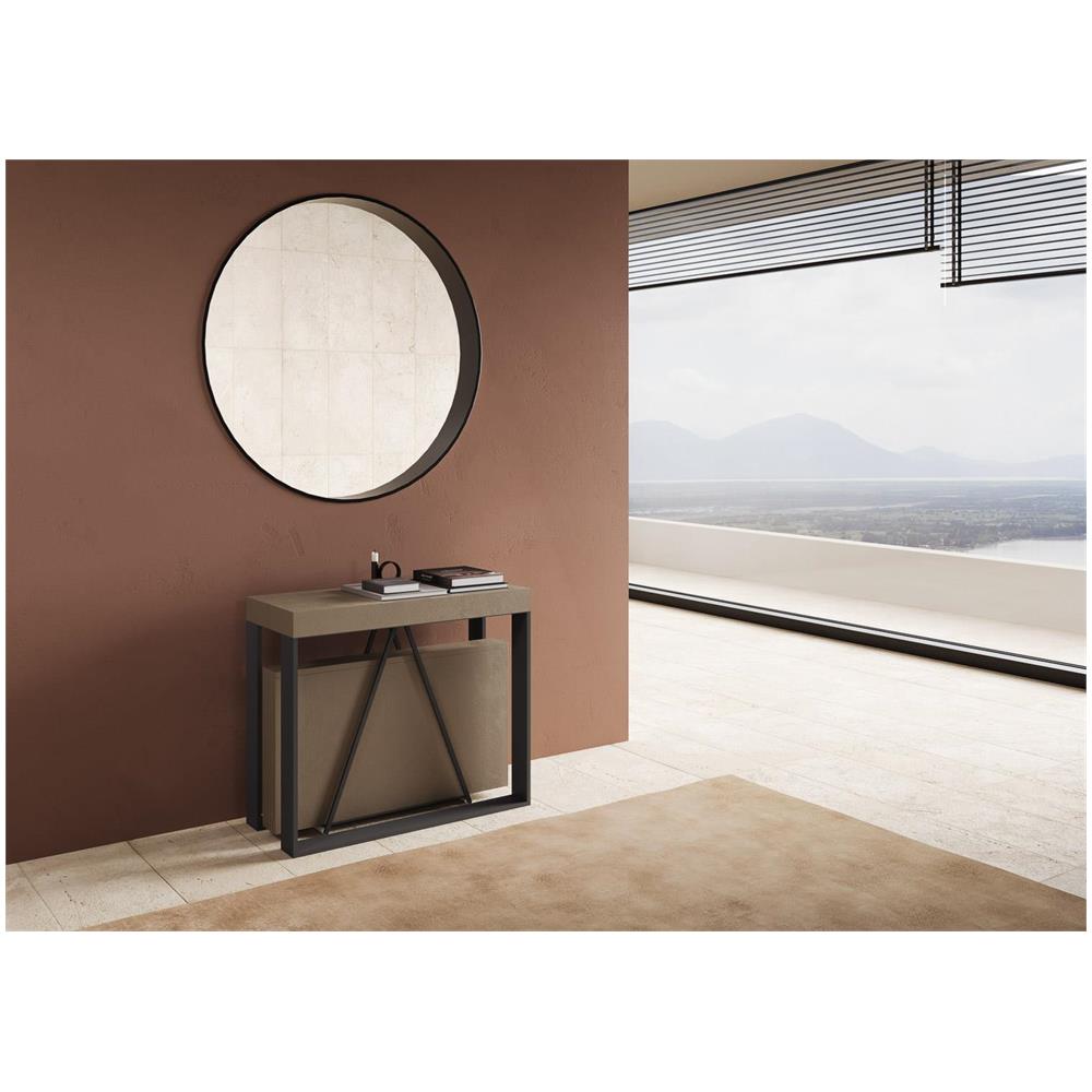 Consolle allungabile 90x40/196 cm Sketa Small tortora telaio antracite - Foto 2