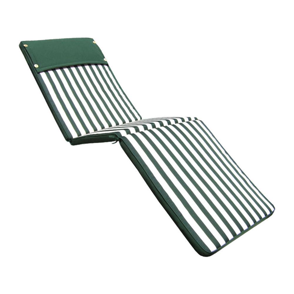 Cuscino Per Lettino Sfoderabile Impermeabile Esterno Verde A Strisce Cu805681 - Foto 1