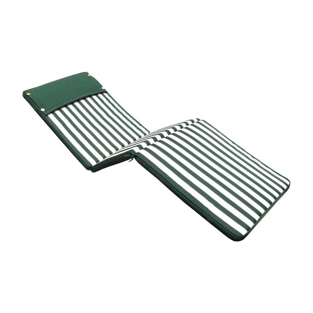 Cuscino Per Lettino Sfoderabile Impermeabile Esterno Verde A Strisce Cu805681 - Foto 2