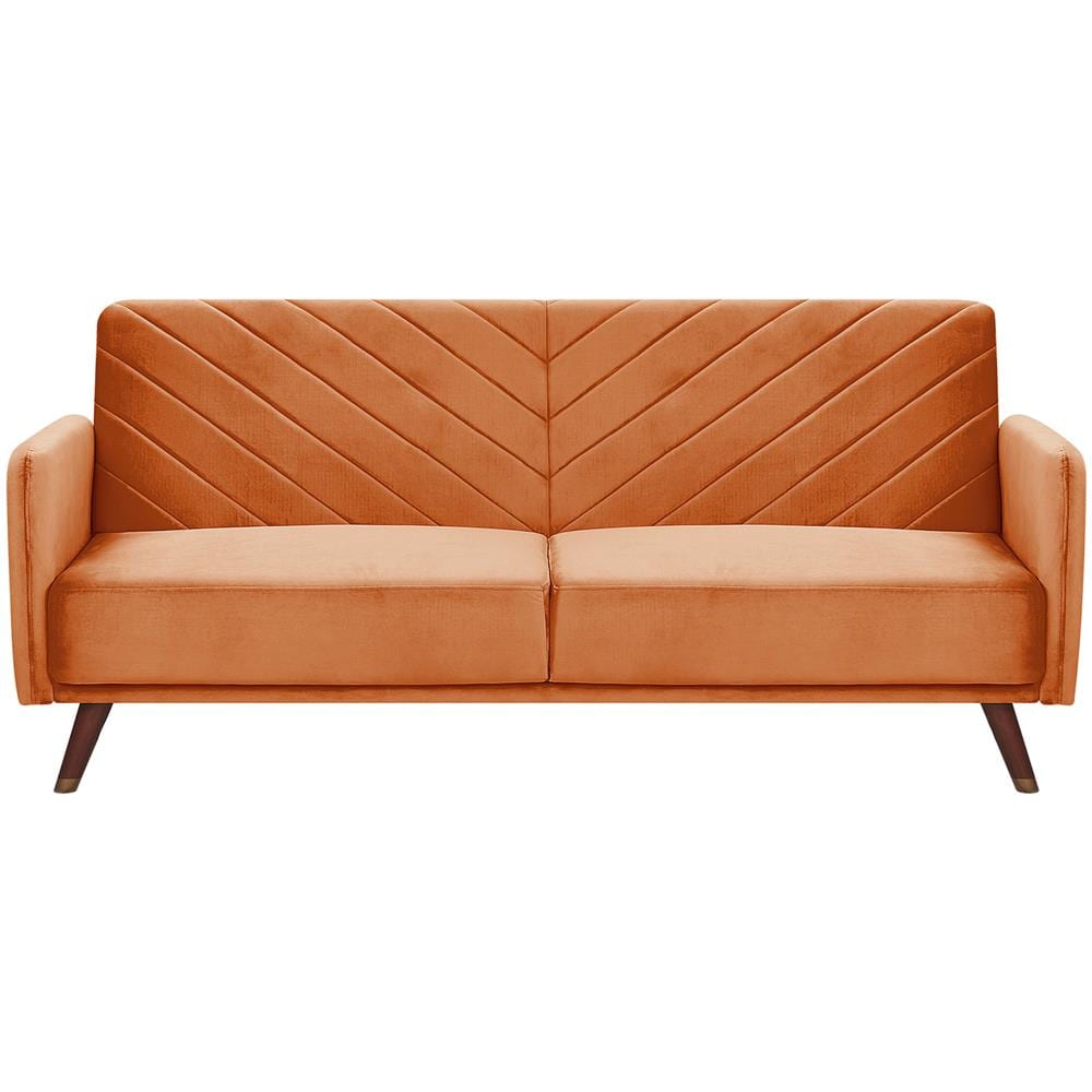 Divano 3 Posti Velluto Arancione Senja - Foto 1