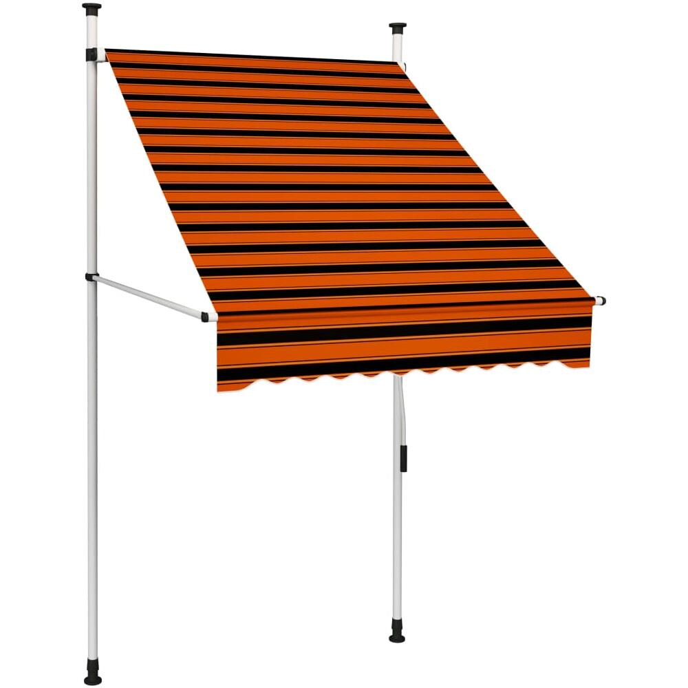 Tenda da Sole Retrattile Manuale 100 cm Arancione e Marrone - Foto 1