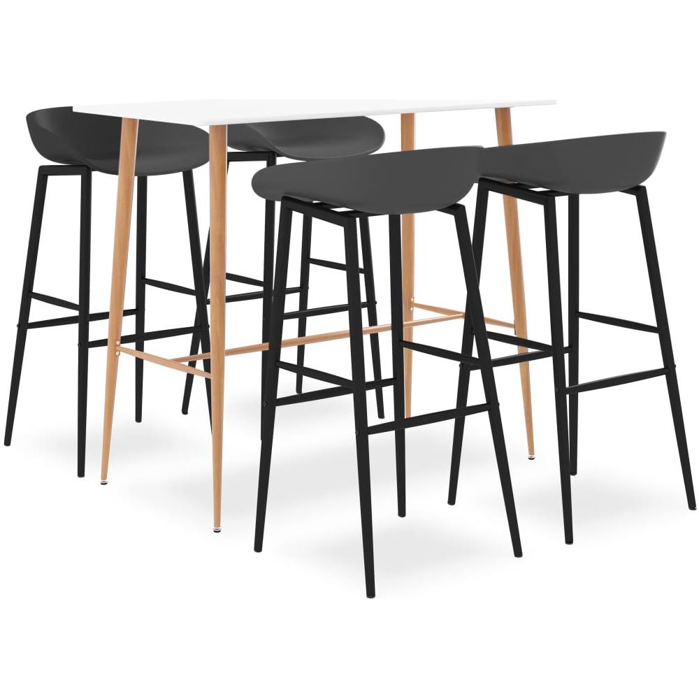 Set da Bar 5 pz Bianco e Grigio - Foto 1