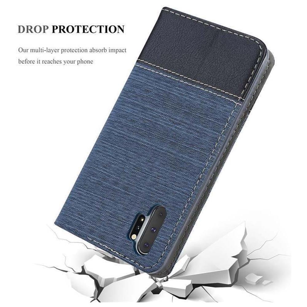 Custodia Compatibile Con Samsung Galaxy Note 10 Plus In Blu Scuro Nero - Coperchio Protettiva Con Chiusura Magnetica, Funzione Stand E Tasca Per Le Carte - Foto 8