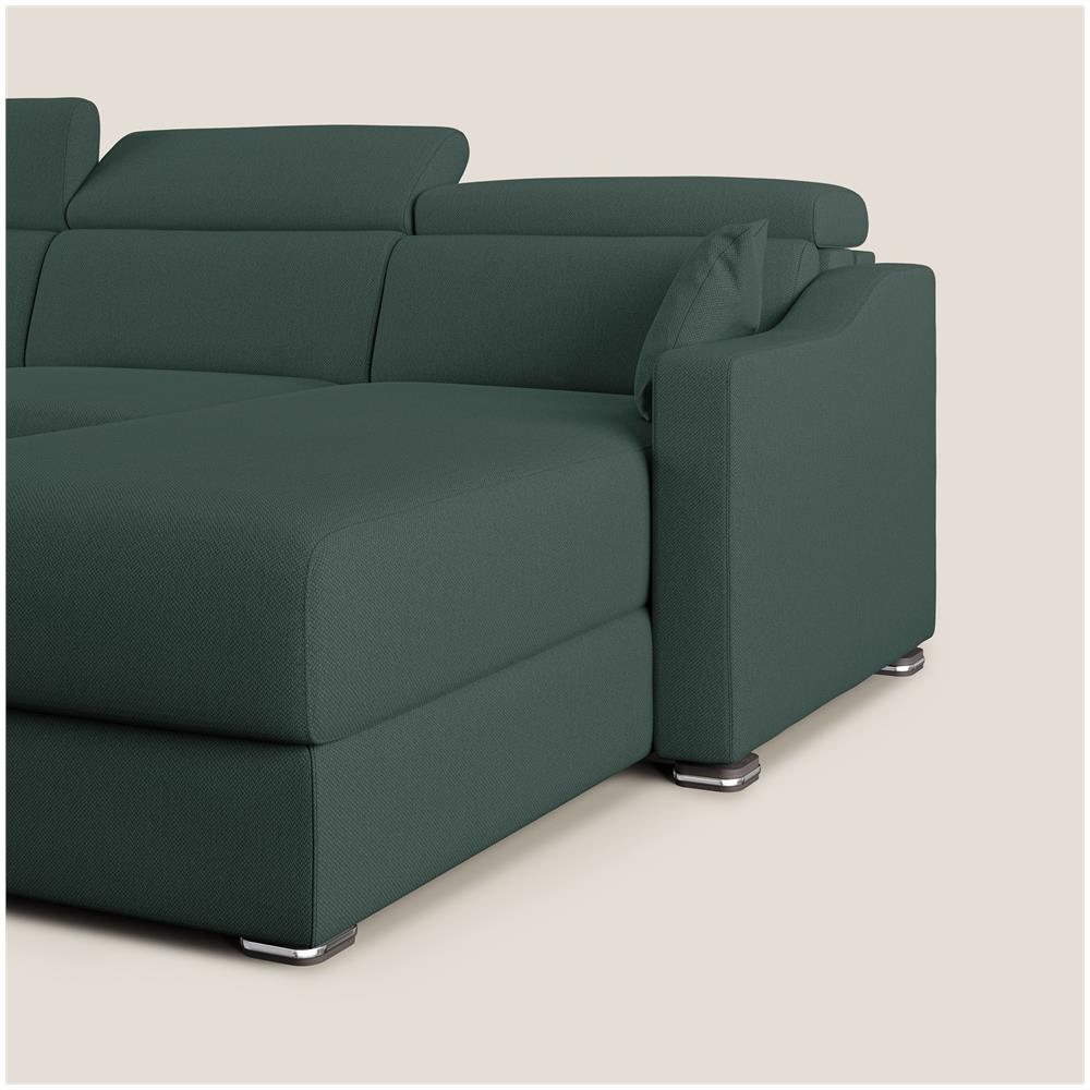 Amber Divano Letto Angolare In Tessuto Smacchiabile T05 Verde 253 Cm Destro (mat. 120x197) - Foto 7