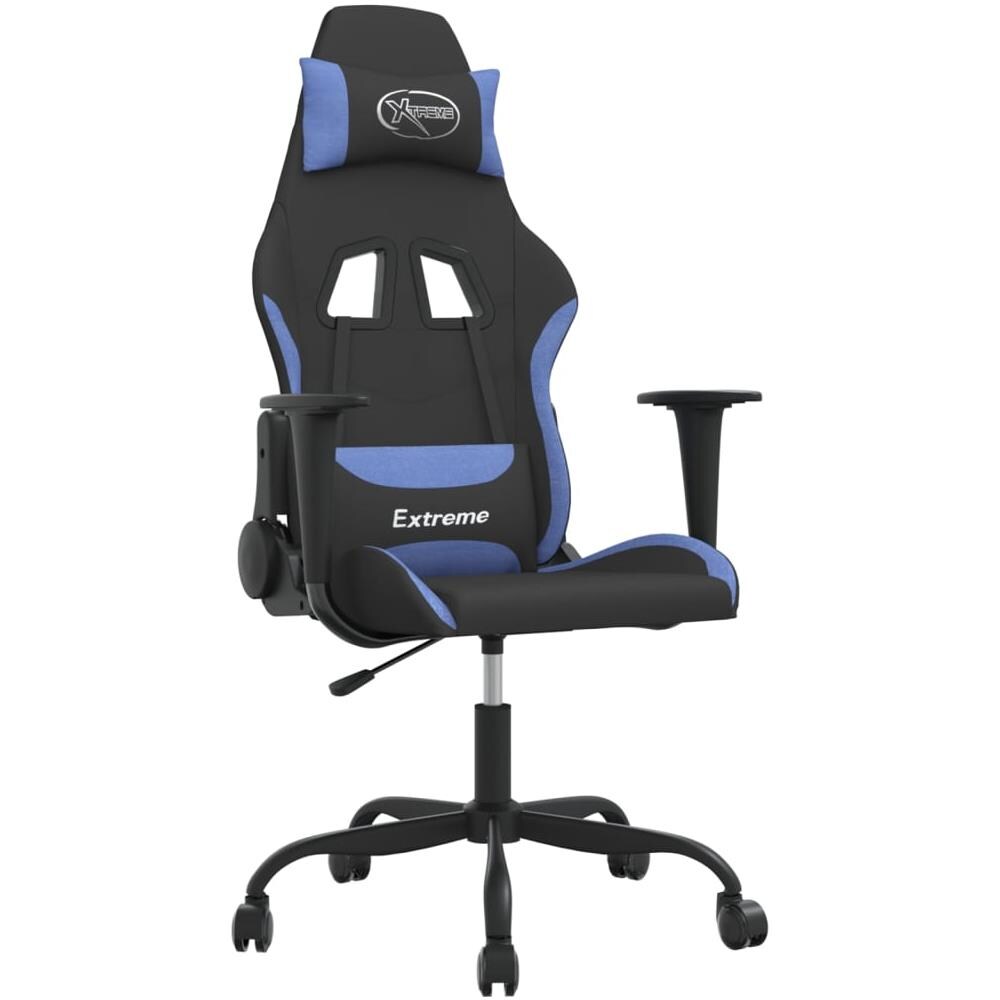 Sedia Da Gaming Nero E Blu In Tessuto - Foto 2