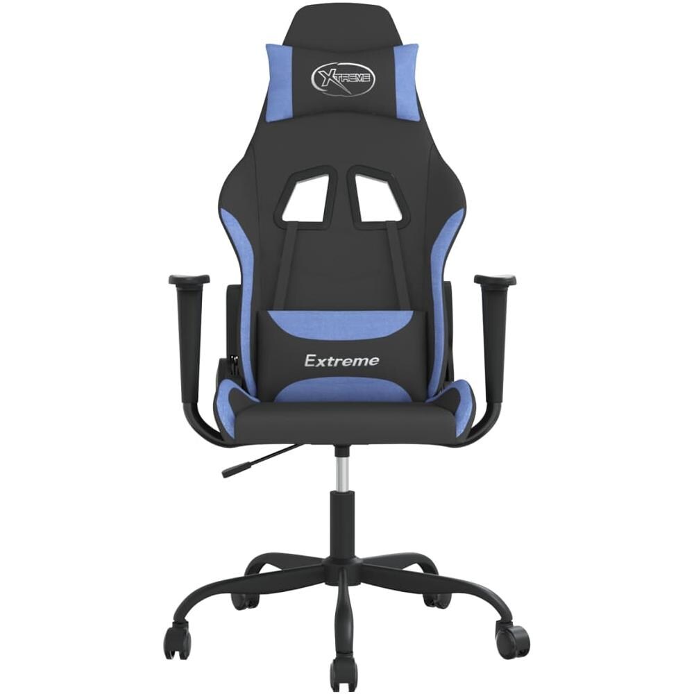 Sedia Da Gaming Nero E Blu In Tessuto - Foto 3