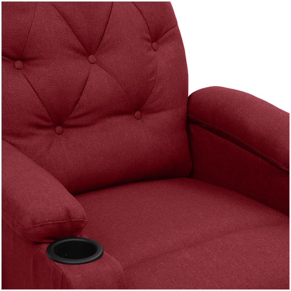 Poltrona Massaggiante Elettrica Rosso Vino in Tessuto - Foto 8