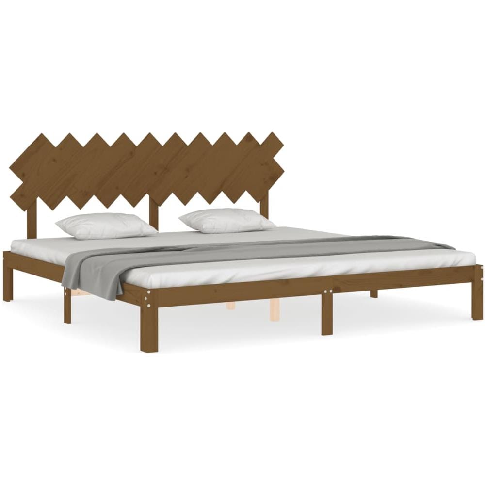 Giroletto Con Testiera Miele 200x200 Cm In Legno Massello - Foto 2
