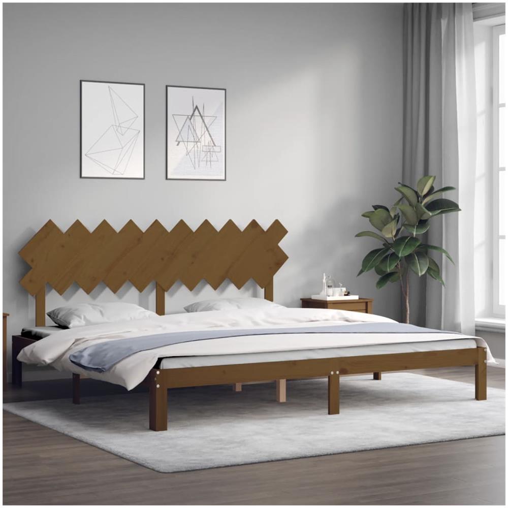 Giroletto Con Testiera Miele 200x200 Cm In Legno Massello - Foto 3