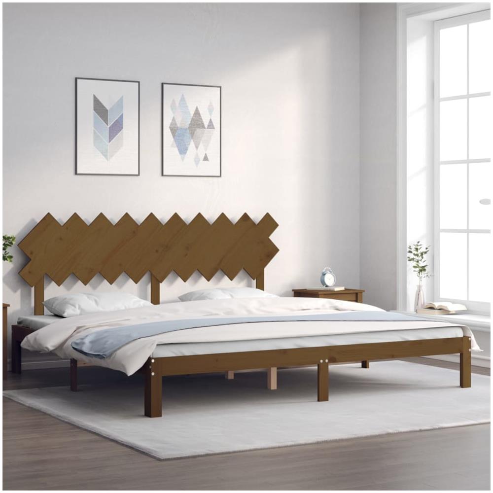 Giroletto Con Testiera Miele 200x200 Cm In Legno Massello - Foto 1