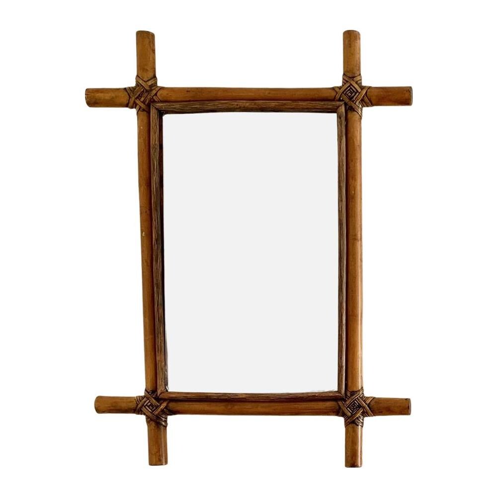 Specchio da Parete con Cornice in Rattan - Stile Boho Bali - Amara Naturale