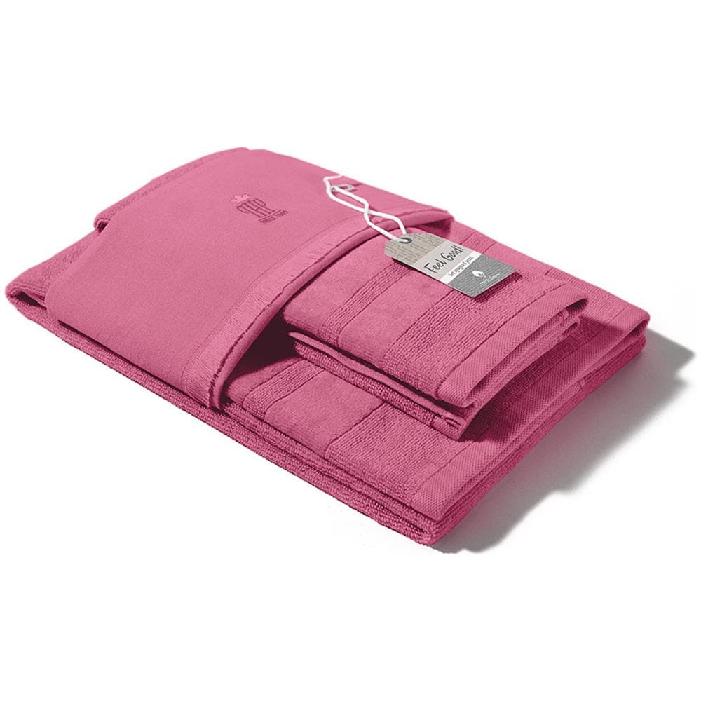 Asciugamani Salvietta Bagno In Morbida Spugna Modello Joy Colore Fucsia - Foto 1