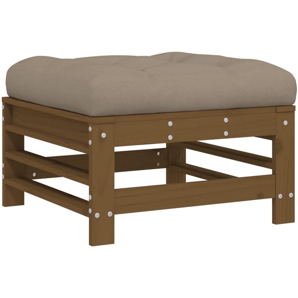 Sgabello Da Giardino Con Cuscino Miele Legno Massello Di Pino - Foto 2