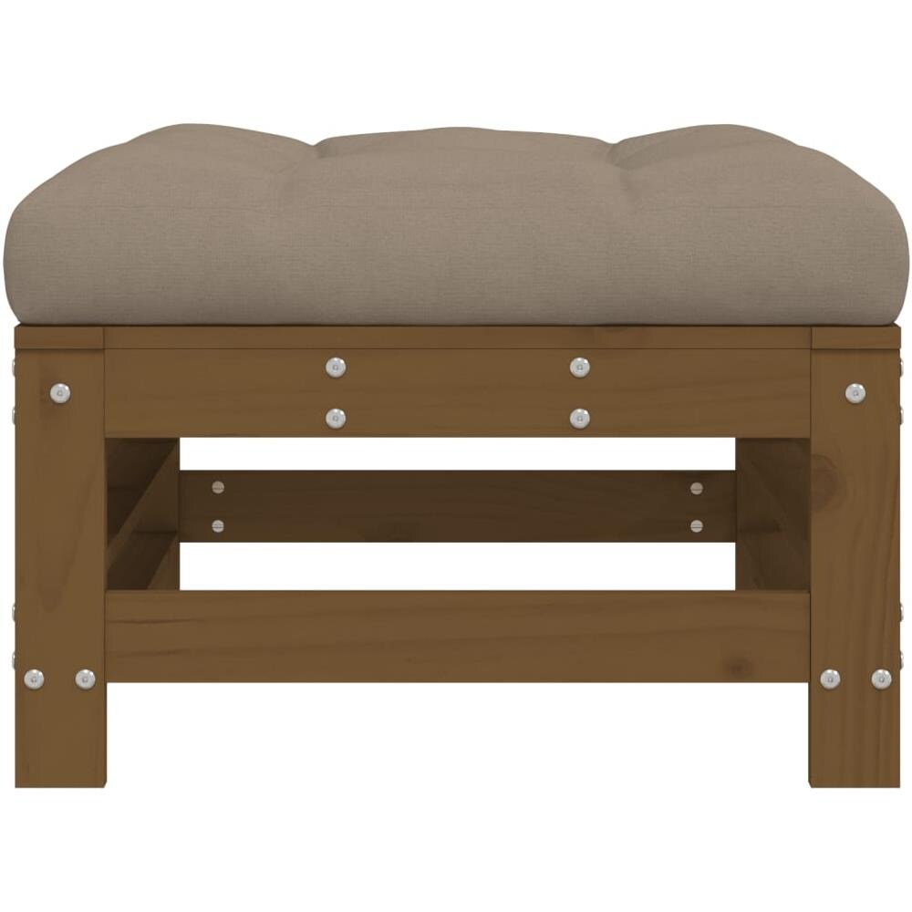 Sgabello Da Giardino Con Cuscino Miele Legno Massello Di Pino - Foto 3