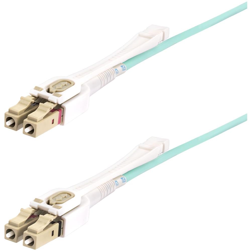 Cavo in fibra ottica multimodale OM4 LC a LC (UPC) con linguette push-pull, 3m, 50/125µm, Reti 100G, Insensibile alla piegatura, Bassa perdita di inserzione, Cavo patch /bretella in fibra ottica LSZH - Foto 1