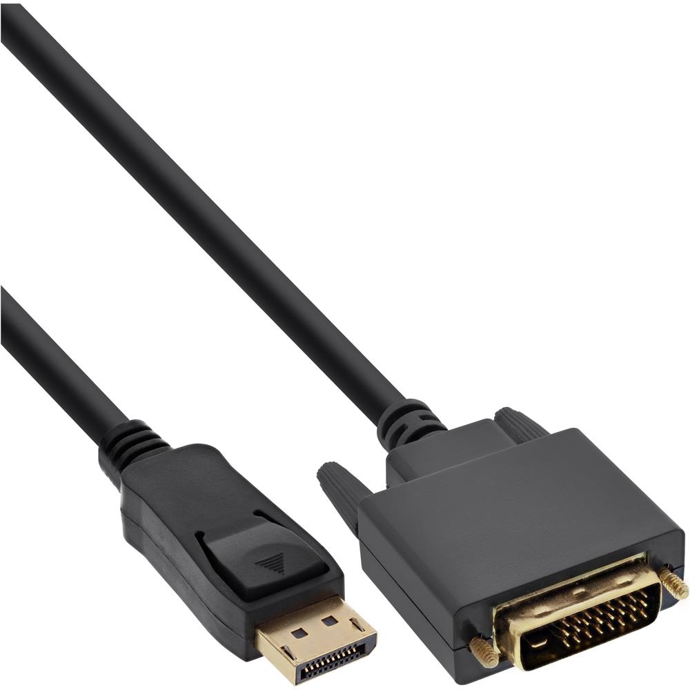 Cavo DisplayPort maschio a DVI-D 24+1 maschio, 2m, dorato, nero - Foto 1