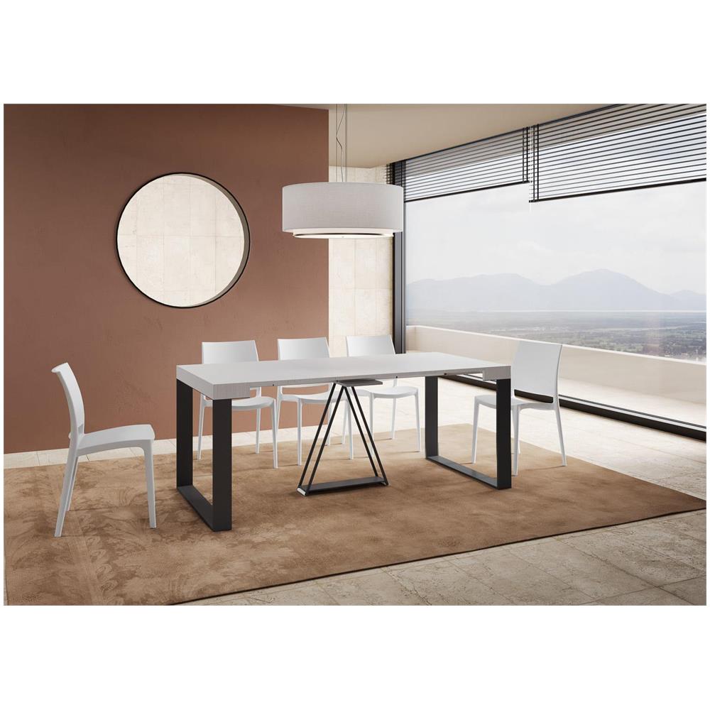 Consolle allungabile 90x40/196 cm Sketa Small bianco frassino telaio antracite - Foto 3
