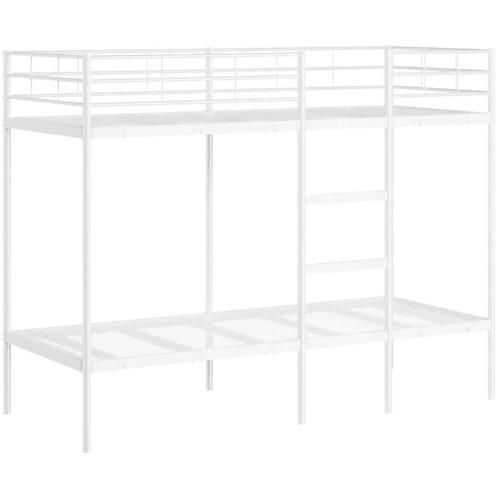 Letto a Castello senza Materasso Bianco 80x200 cm in Acciaio - Foto 1