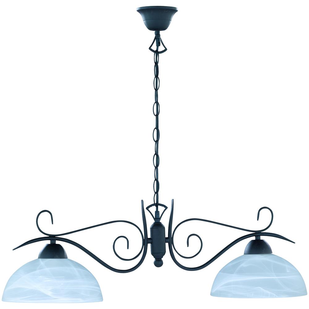 Lampadario Reality Trio Design Classico Country Style 2x Punti Luce Colore Alabastro - Foto 1