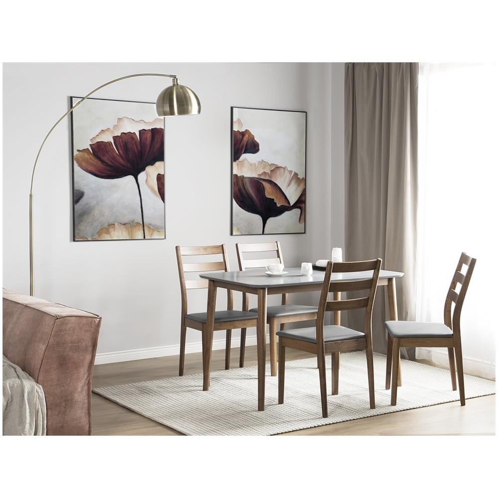 Tavolo Da Pranzo In Legno Grigio 118 X 77 Cm Modesto - Foto 2