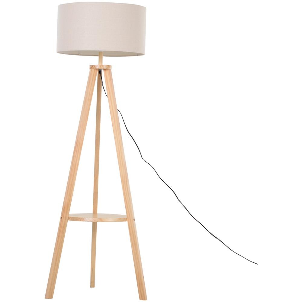 Lampada da terra Tripode,Paralume Unico Boho Beige, Design Stile