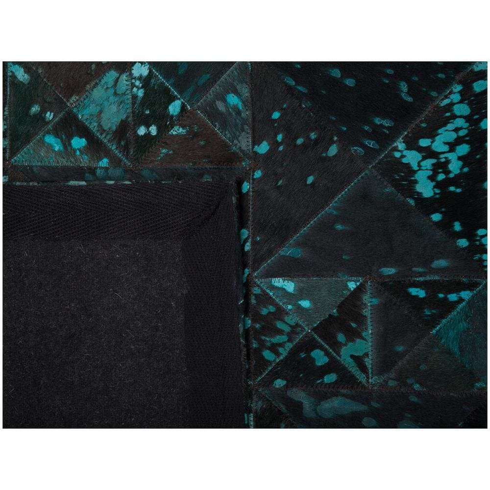 Tappeto In Pelle Nero / Turchese 140 X 200 Cm Atalan - Foto 8
