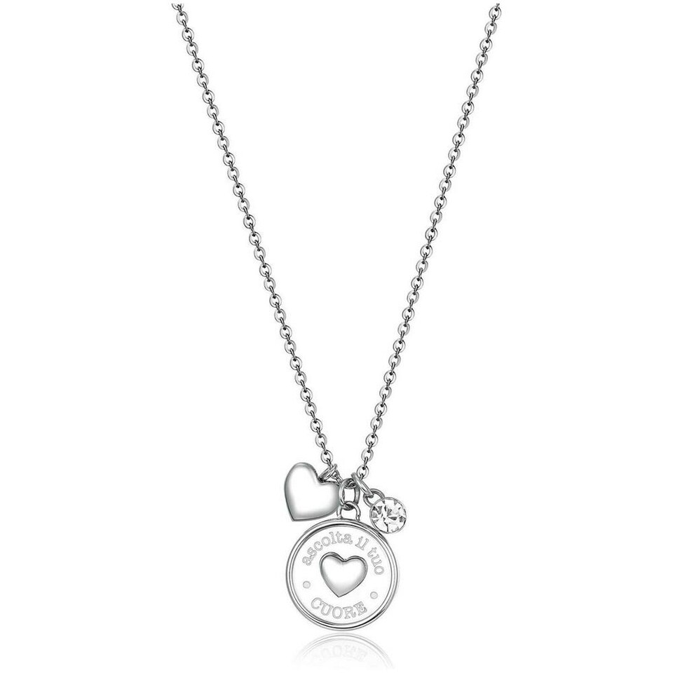 Brosway Collana Chakra Con Ciondolo Cuore In Acciaio E Cristalli – Finitura Oro 14K – Gioiello Donna BHKN132