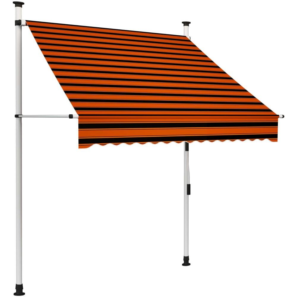 Tenda da Sole Retrattile Manuale 150 cm Arancione e Marrone - Foto 1