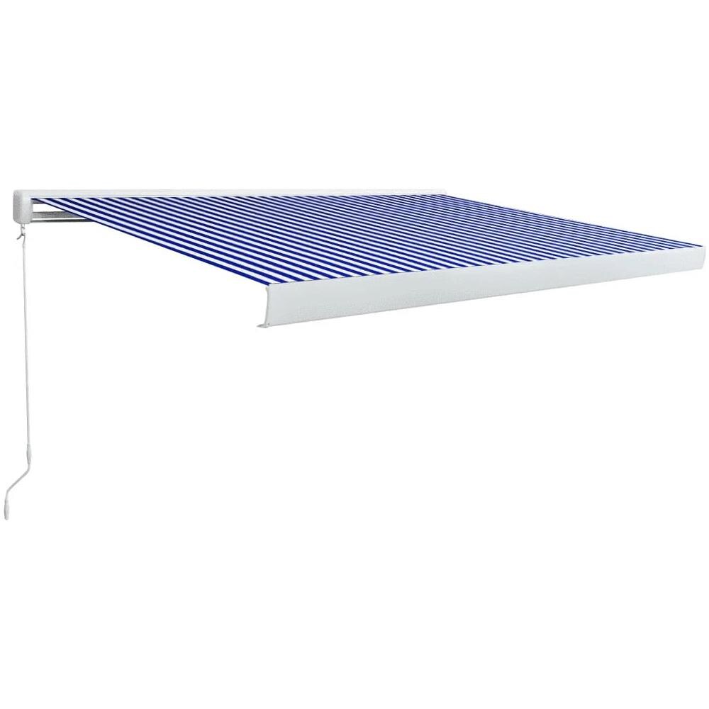 Tenda A Cassonetto Manuale 400x300 Cm Blu E Bianca - Foto 2