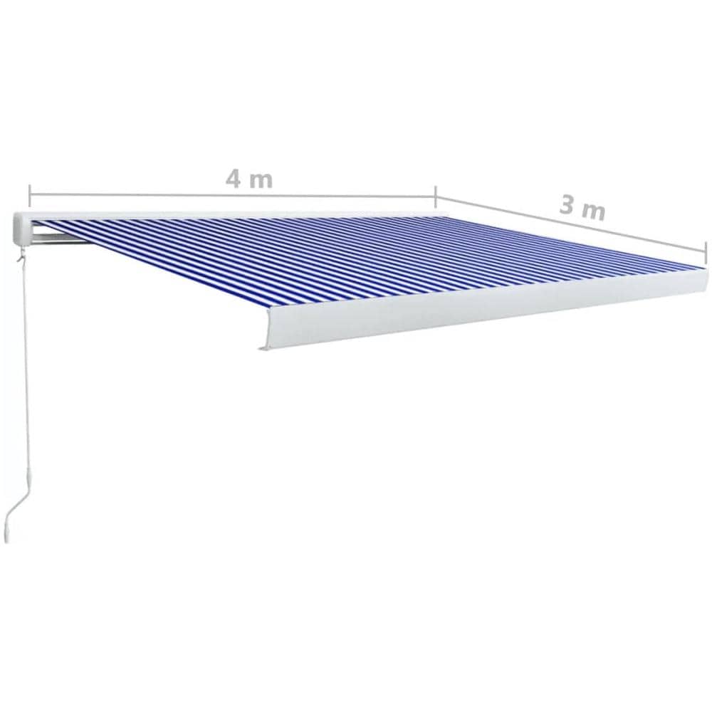 Tenda A Cassonetto Manuale 400x300 Cm Blu E Bianca - Foto 7